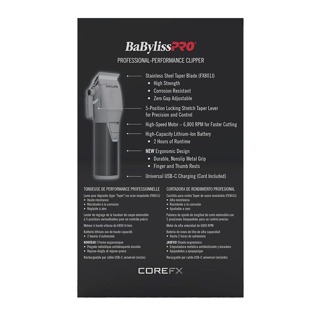 BaBylissPRO COREFX Cordless Hair Clipper and Trimmer Combo Kit Curl N Comb