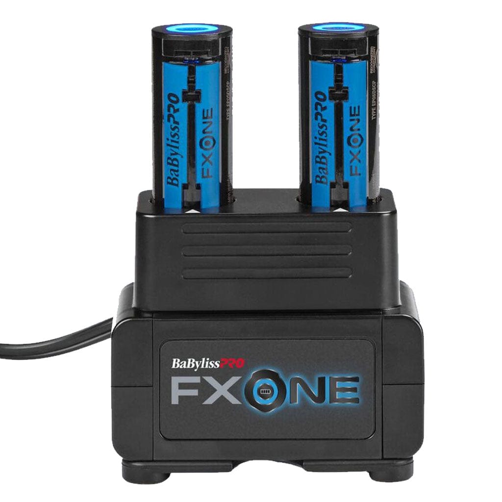 BabylissPro FXONE BlackFx Clipper, Trimmer and Dual-Battery Charging Prepack Kit Curl N Comb