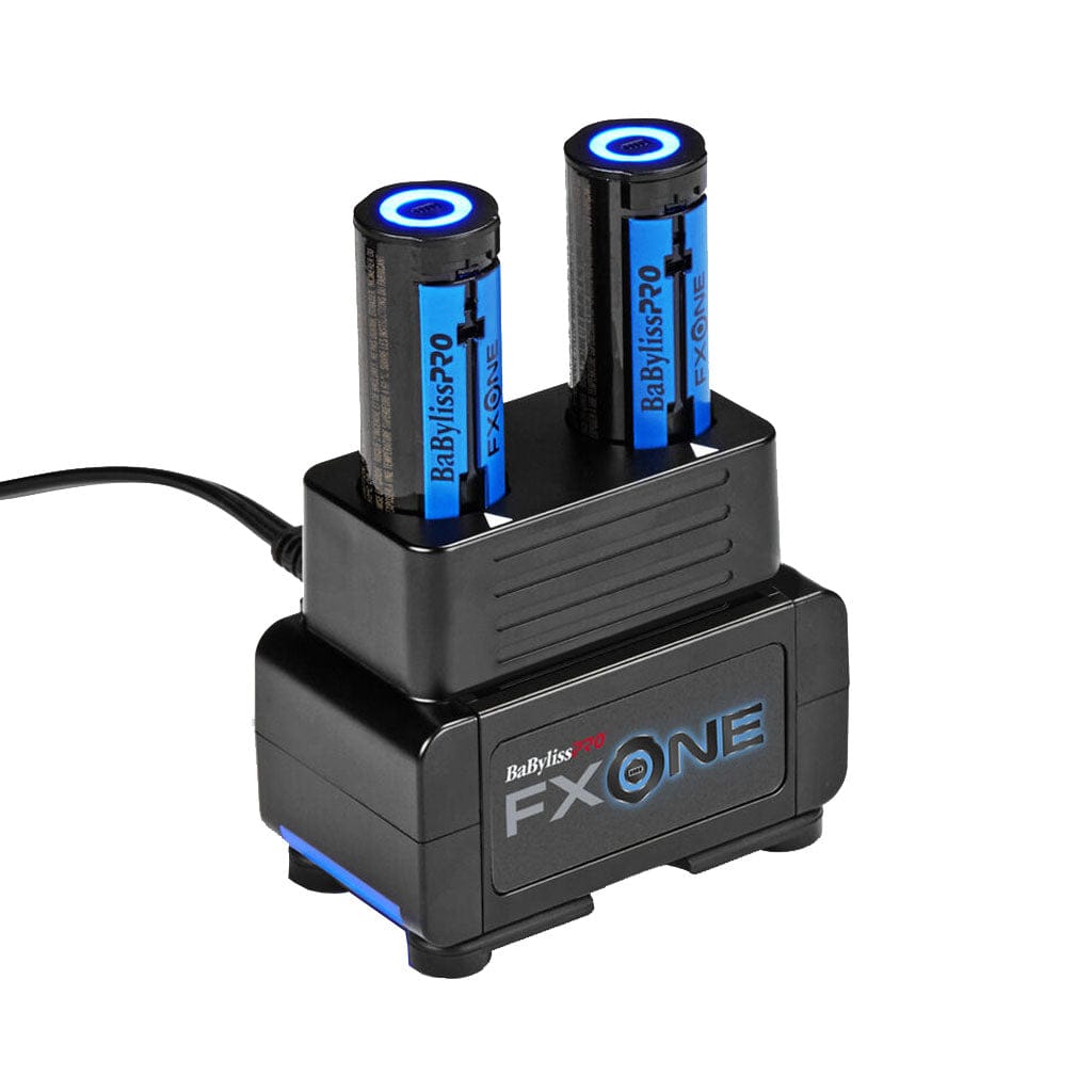 BabylissPro FXONE BlackFx Clipper, Trimmer and Dual-Battery Charging Prepack Kit Curl N Comb