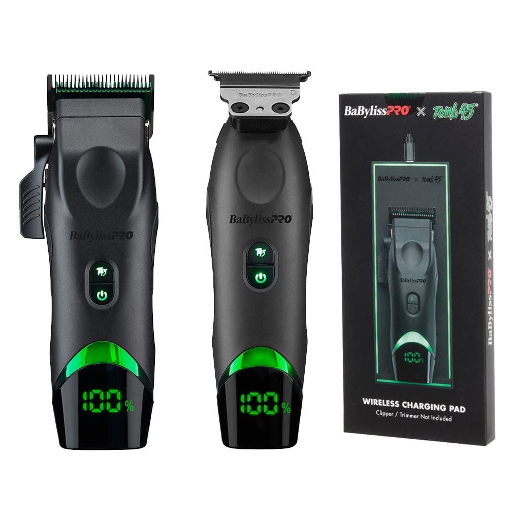BaBylissPRO x Tomb45 Clipper (FXT45C) Trimmer (FXT45T) with Charging Mat Curl N Comb