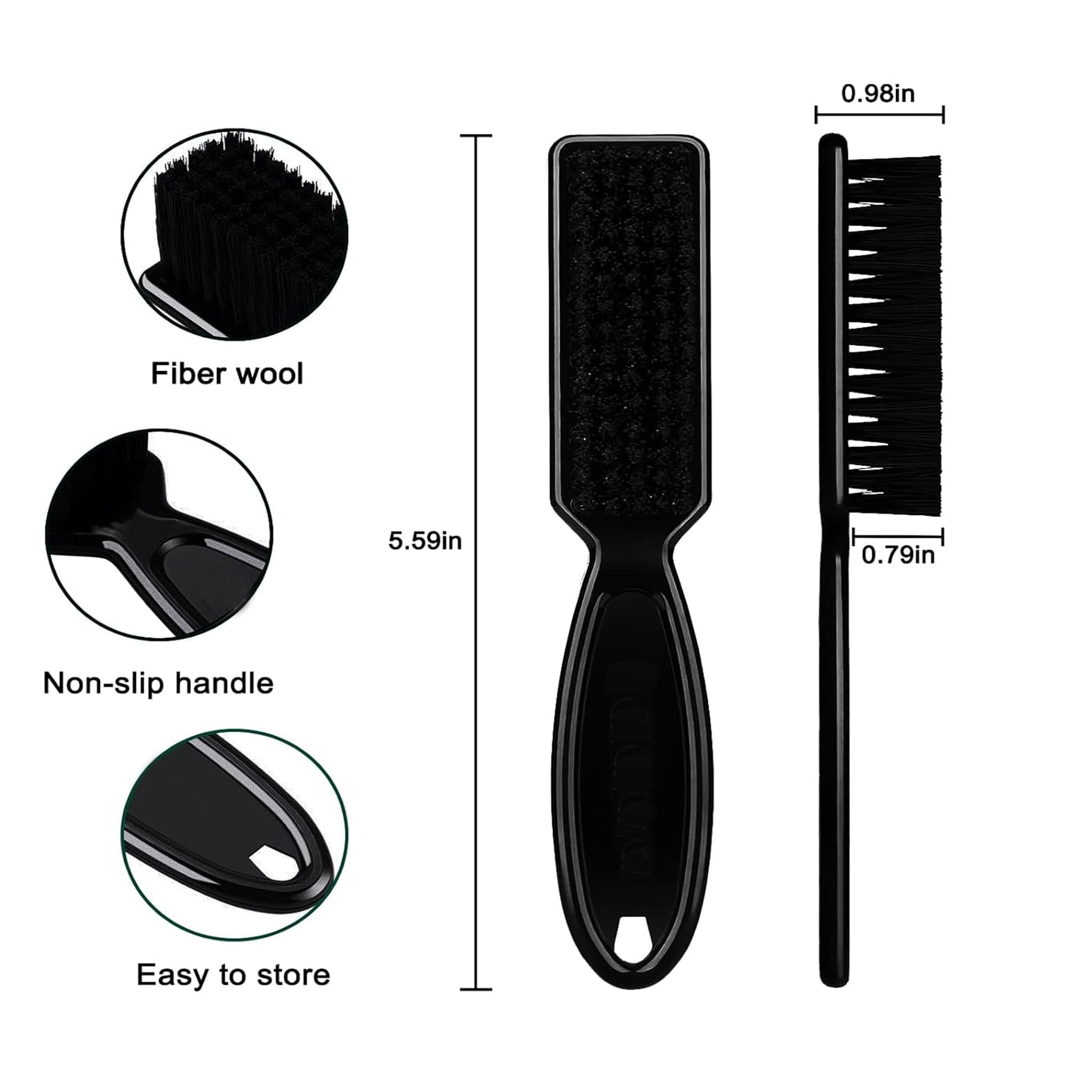 Barber Clipper Cleaning Brush – Nylon Bristles with Plastic Handle Curl N Comb