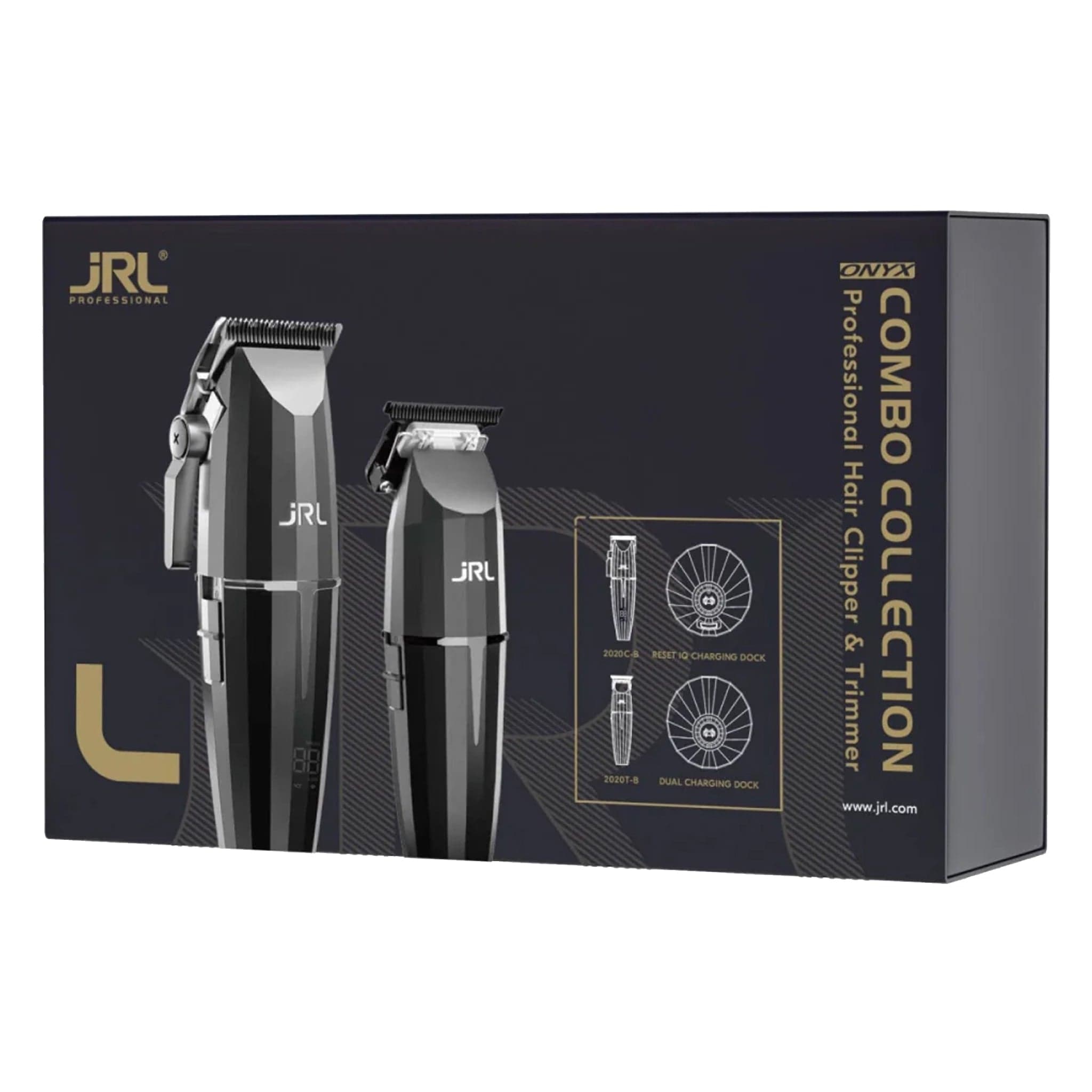 JRL Professional Onyx Clipper & Trimmer Combo Collection Curl N Comb