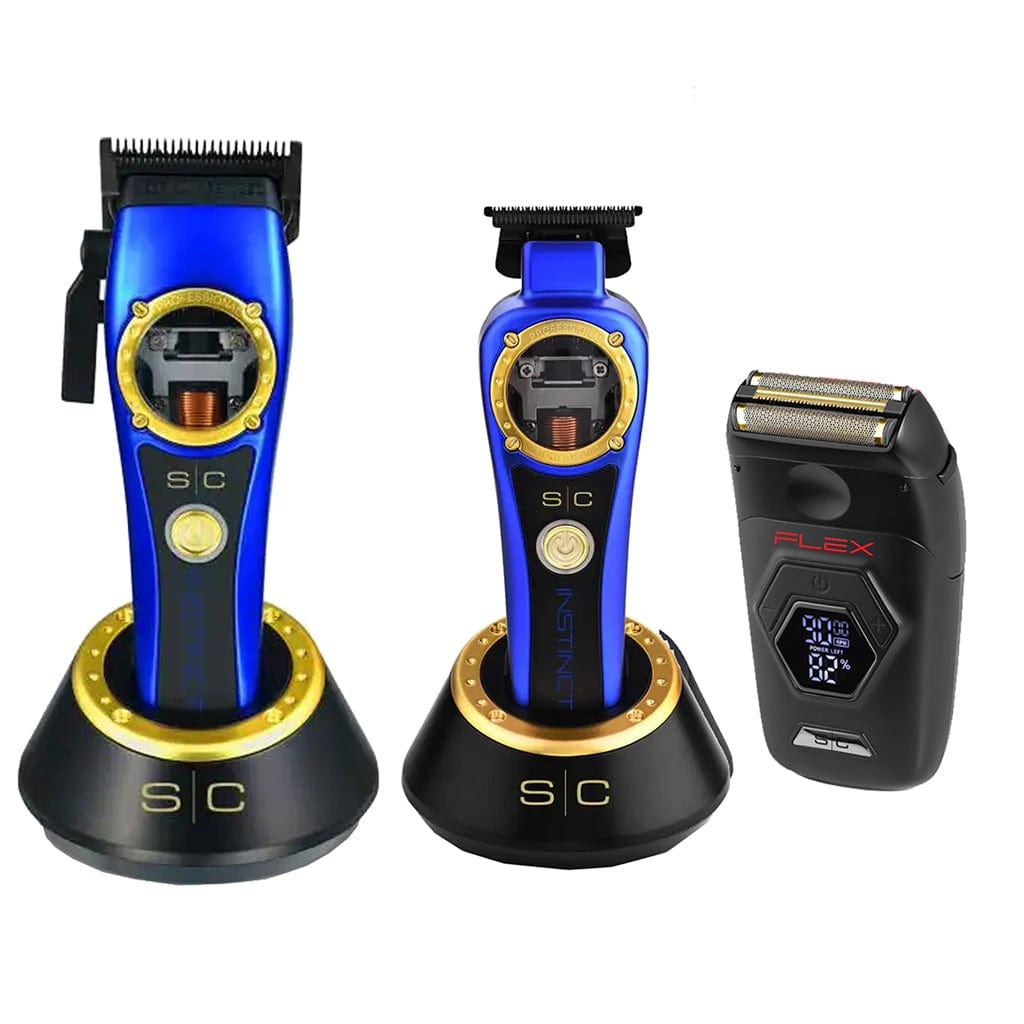 StyleCraft Instinct Professional  Clipper, Trimmer and Flex Double Foil Shaver Curl N Comb